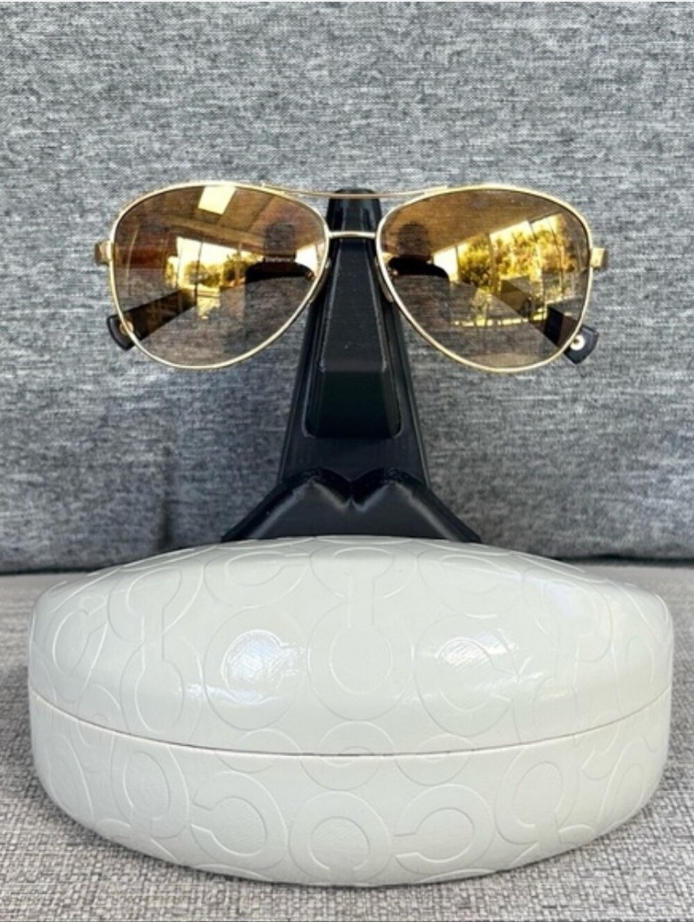COACH - Stephanie Aviator Sunglasses & Case - Picture 3 of 11